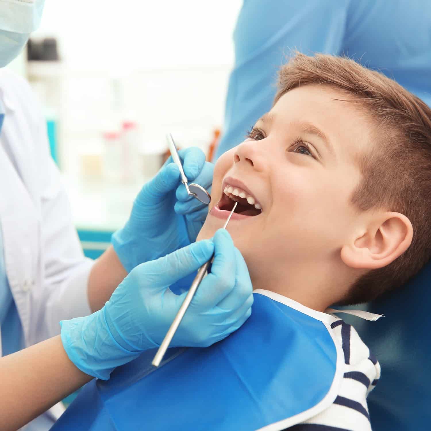 Boy at his pediatric fluoride treatment in Griffin GA